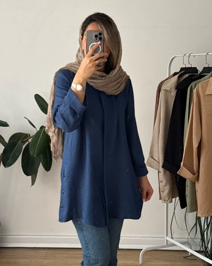 مانتو بغل دگمه طناز 1