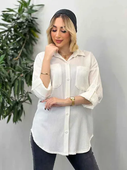 شومیز کراش دو جیب