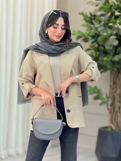 مانتو دو دکمه آستین پاگن آرنیکا