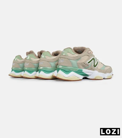 کفش کتانی مردانه و زنانه کرم گلبهی سبز NEW BALANCE 9060 مدل 7285