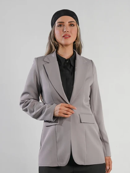کت کرپ یقه انگلیسی زنانه مدل یلدا