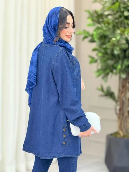 مانتو جین جیب دوبل