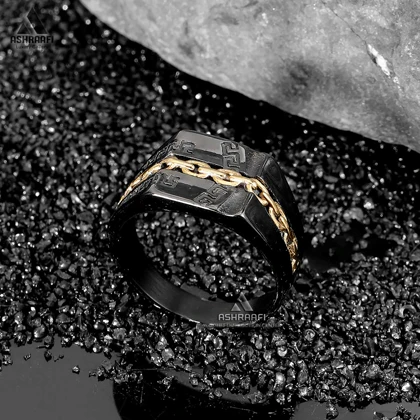 انگشتر مردانه مشکی Men Ring KG02
