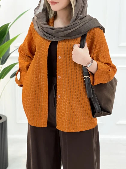 شومیز حصیری چهارخانه صوفیا