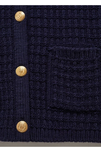 ژاکت کش باف پشمی زنانه اورجینال منگو mango