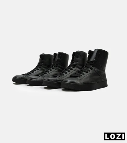 بوت مردانه چرمی مشکی ZARA