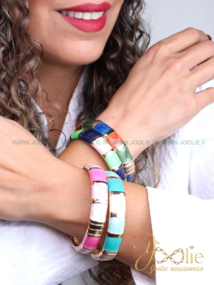 دستبند بنگل زنانه میناکاری کد B2149