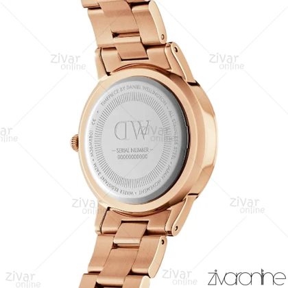 ساعت دنیل ولینگتون آیکونیک لینک زنانه رزگلد صفحه سفید اسمال 103451