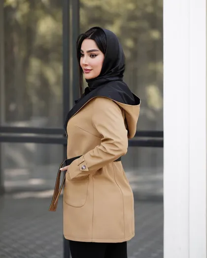 بارانی دخترانه کلاه دورنگ کد 2310