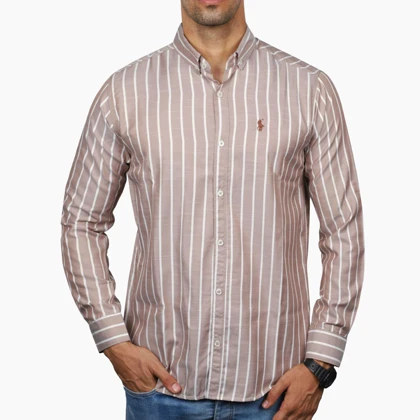 پیراهن آستین بلند راه راه مردانه مدل 6102045