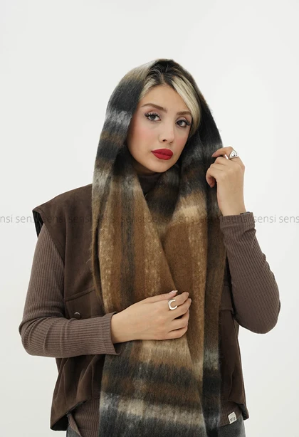 شال موهری بافت چهار خونه کد1004665