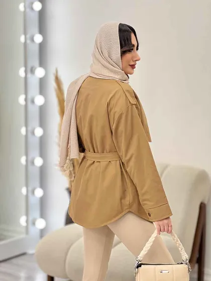 بارانی ژیله دکمه دار روژین