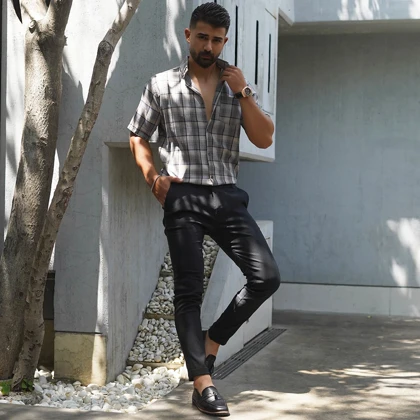 شلوار مردانه مشکی مدل MOBIN