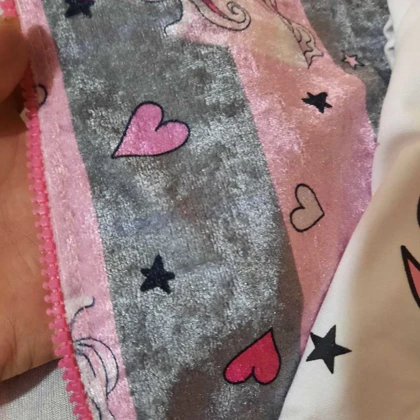 سه تیکه مخمل سویشرت شلوار یونیکورن