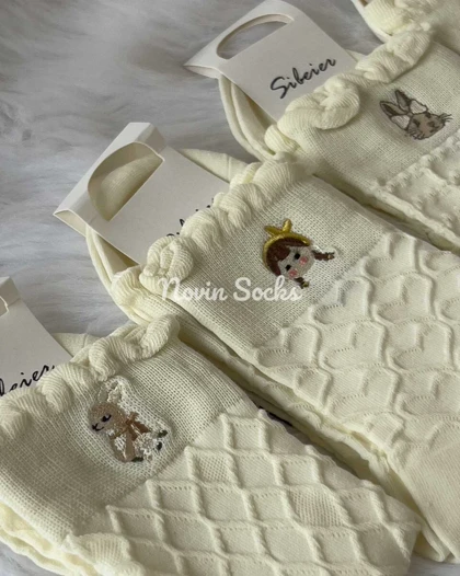 جوراب نیم ساق گلدوزی خرگوشی