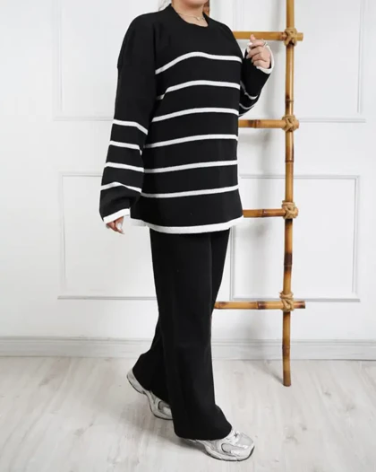 ست پاییزه بلوز شلوار بافت 2051