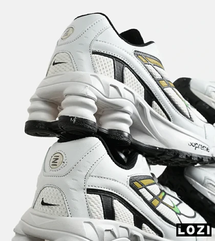 کفش کتانی مردانه سفید سبز نایک NIKE x SUPREME shox ride 2 مدل 7057