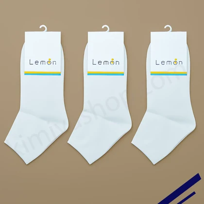 جوراب نیم‌ساق زنانه نخی لیمون – رنگ سفید