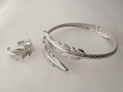 ست انگشتر و دستبند استیل کد a114 موژان حیدری