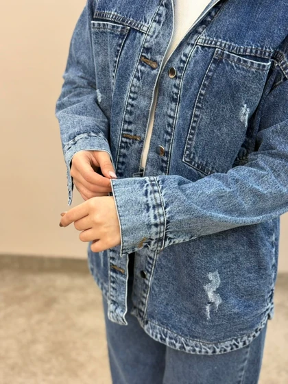 کت جین قواره دار بلند