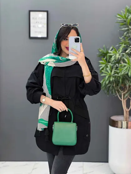 مانتو کمرگت بغل سه دکمه