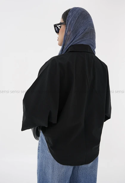 شومیز زنانه لینن باکسی کیمونو کد1006056