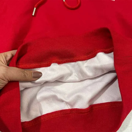 هودی بچه گانه قرمز رنگ طرح M خارجی