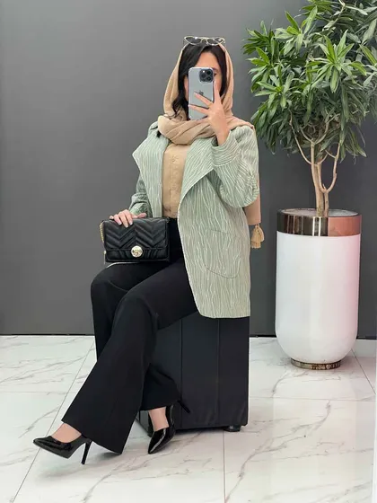 مانتو ژاکارد دو جیب