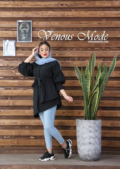مانتو یک طرف چین‌دار
