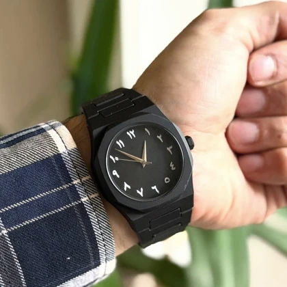 ساعت مچی عقربه ای کوارتز مردانه مدل دارک واچ بند سبک قفل مخفی