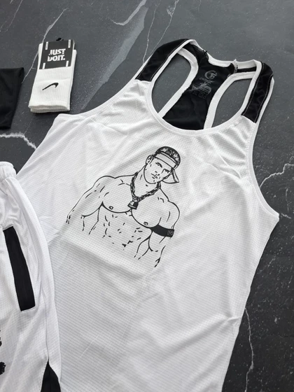 ست رکابی و شلوارک + اسکارف و جوراب بدنسازی