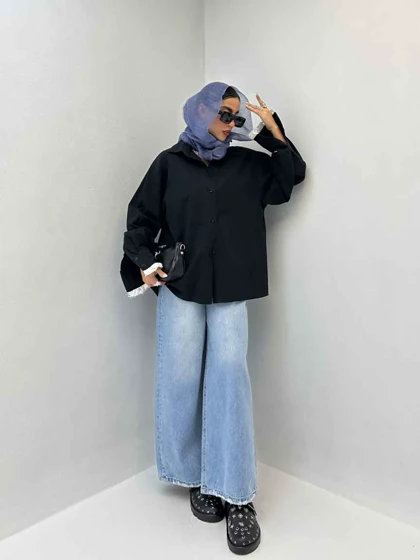 شومیز آستین گیپور