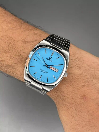 ساعت مچی امگا سیمستر نوستالژی بند سیلور صفحه تیفانی Omega Seamaster