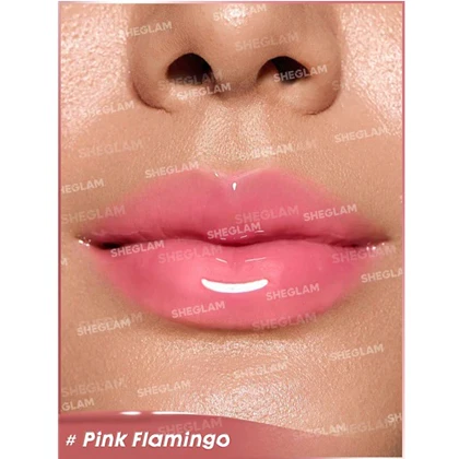 لیپ گلاس حجم دهنده شیگلم مدل Booster shine رنگ Pink Flamingo