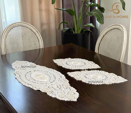 رومیزی 3 تکه پاشا طرح گلزار