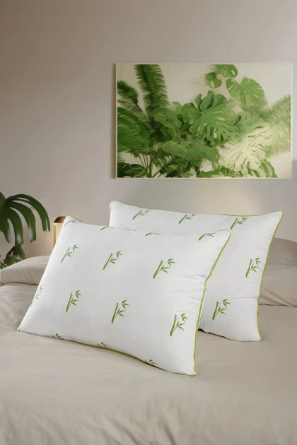 بالش 2 عددی Pierre Cardin مدل Soft Bambu پنبه‌ای - سفید
