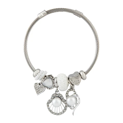 دستبند پاندورا مدل قلب نگینی