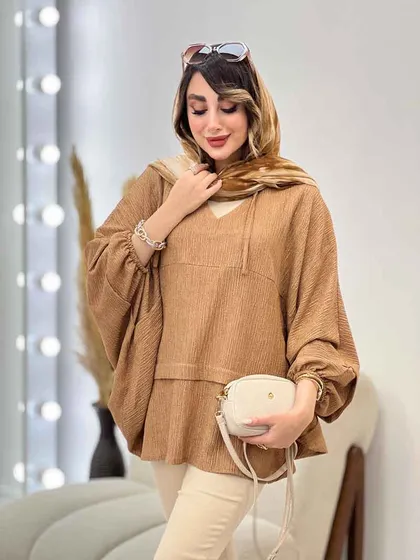 مانتو جلو بسته برش‌دار مارینا