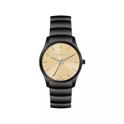 ساعت عقربه ای ویمبرلی مردانه فلزی مشکی صفحه کرم WB-CS442G-U