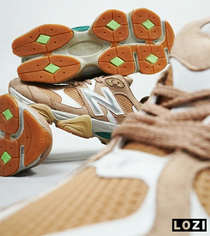 کفش کتانی مردانه کرم قهوه ای سبز NEW BALANCE 9060