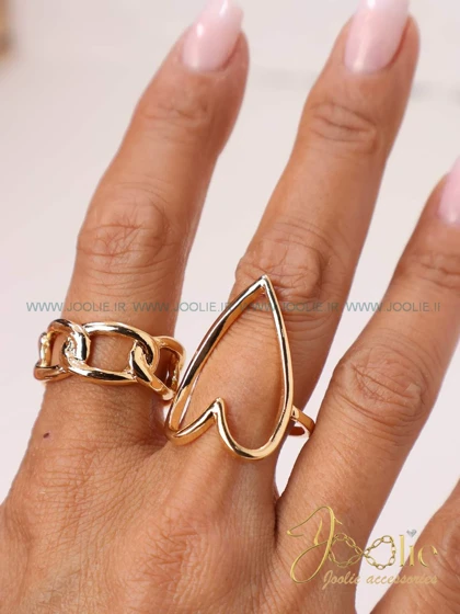 انگشتر زنانه طرح طلا دوعددی کد R4121