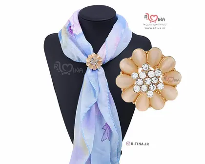 گیره روسری جدید مجلسی فلزی نگین‌دار