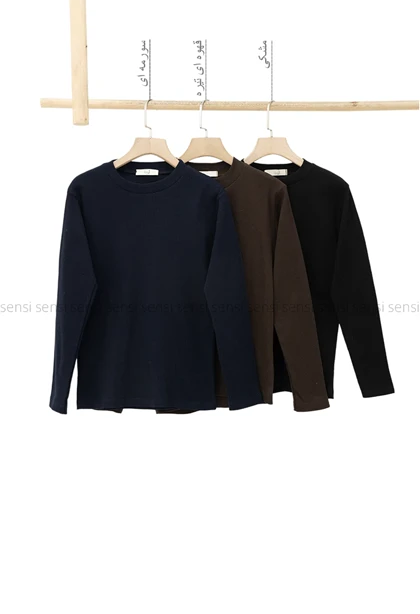 بلوز کبریتی کشی یقه گرد کد1005069