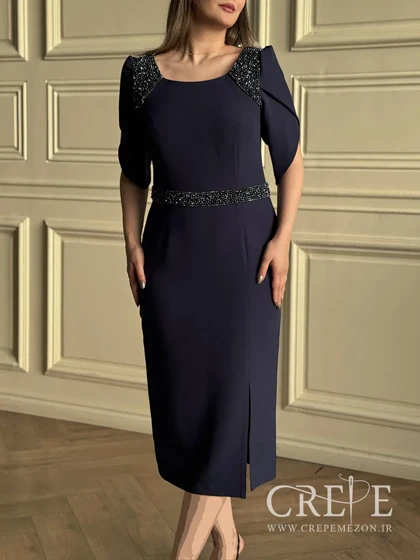 پیراهن کمر سرشانه سنگدوزی