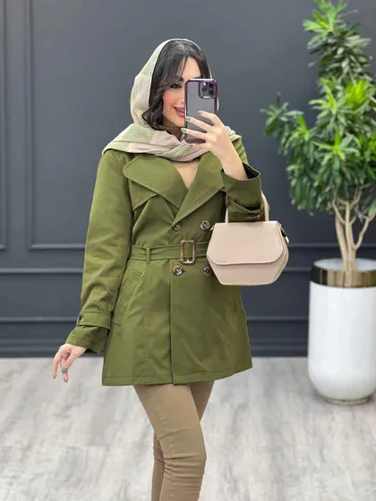 بارانی چهاردکمه آستین سگک