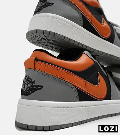 کفش کتانی مردانه طوسی مشکی نارنجی نایک NIKE jordan 1