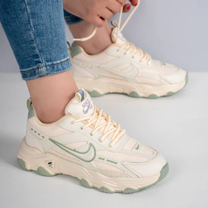 کفش و کتانی زنانه و دخترانه مدل نایک NIKE رنگ کرم سبز