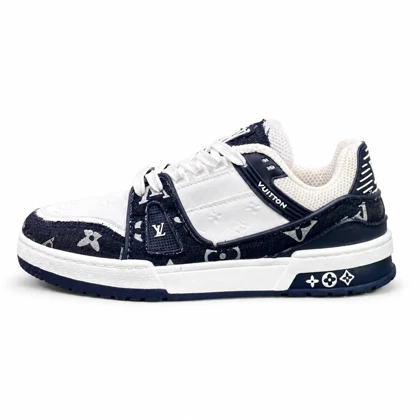 کفش کتانی مردانه مدل ونس لوی ویتون سفید آبی Vans Louis Vuitton