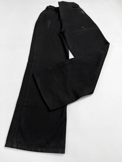 شلوار زنانه جین بگ و نیم بگ مشکی