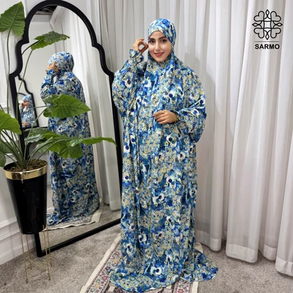 چادرنماز آستین‌دار نیلگون
